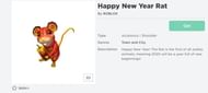 The Happy New Year Rat shoulder accessory on the Roblox Avatar Shop (Image via Roblox.com)